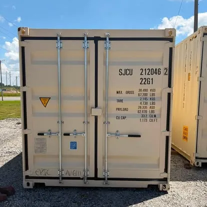 White shipping container side view
