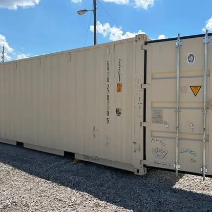 Open shipping container interior