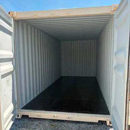 Shipping containers lined up in inventory