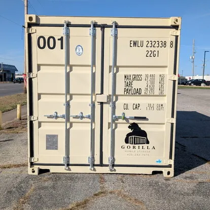 Gorilla Mobile Storage branded container doors and locking hardware