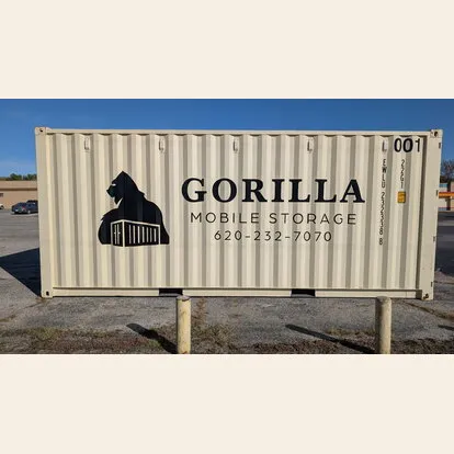 Gorilla Mobile Storage logo on the side of a shipping container